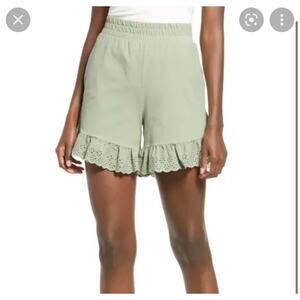 Vero Moda‎ Juna Ruffle Hem Stretch Cotton Pull-On Shorts Size XS NEW
